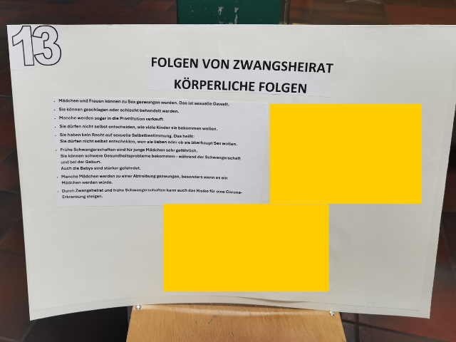 Informationsveranstaltung zum Thema Zwangsehe